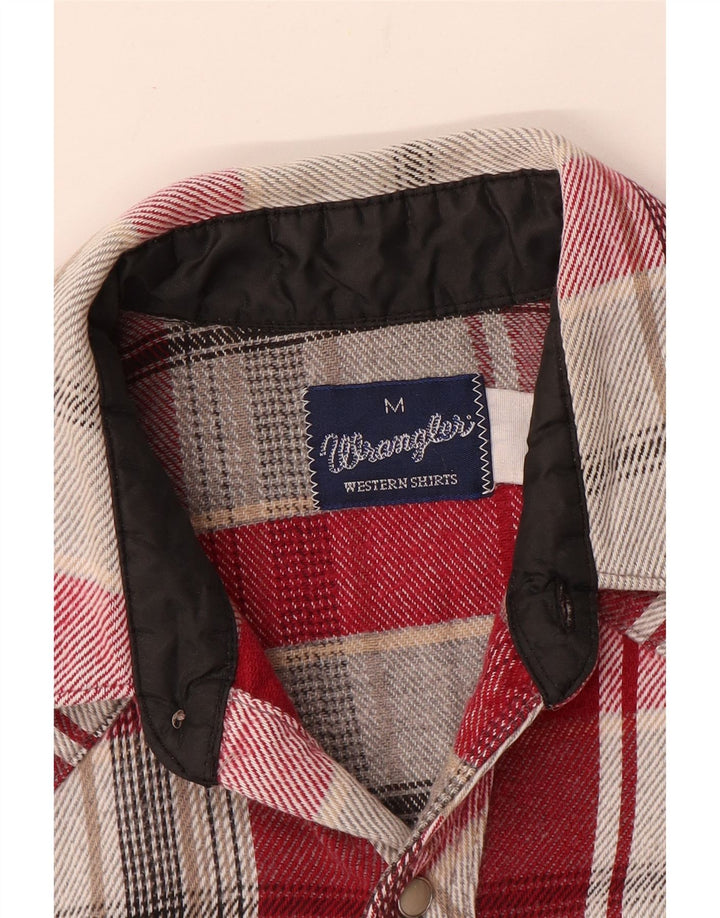 Мужская фланелевая рубашка Wrangler в красную клетку среднего размера