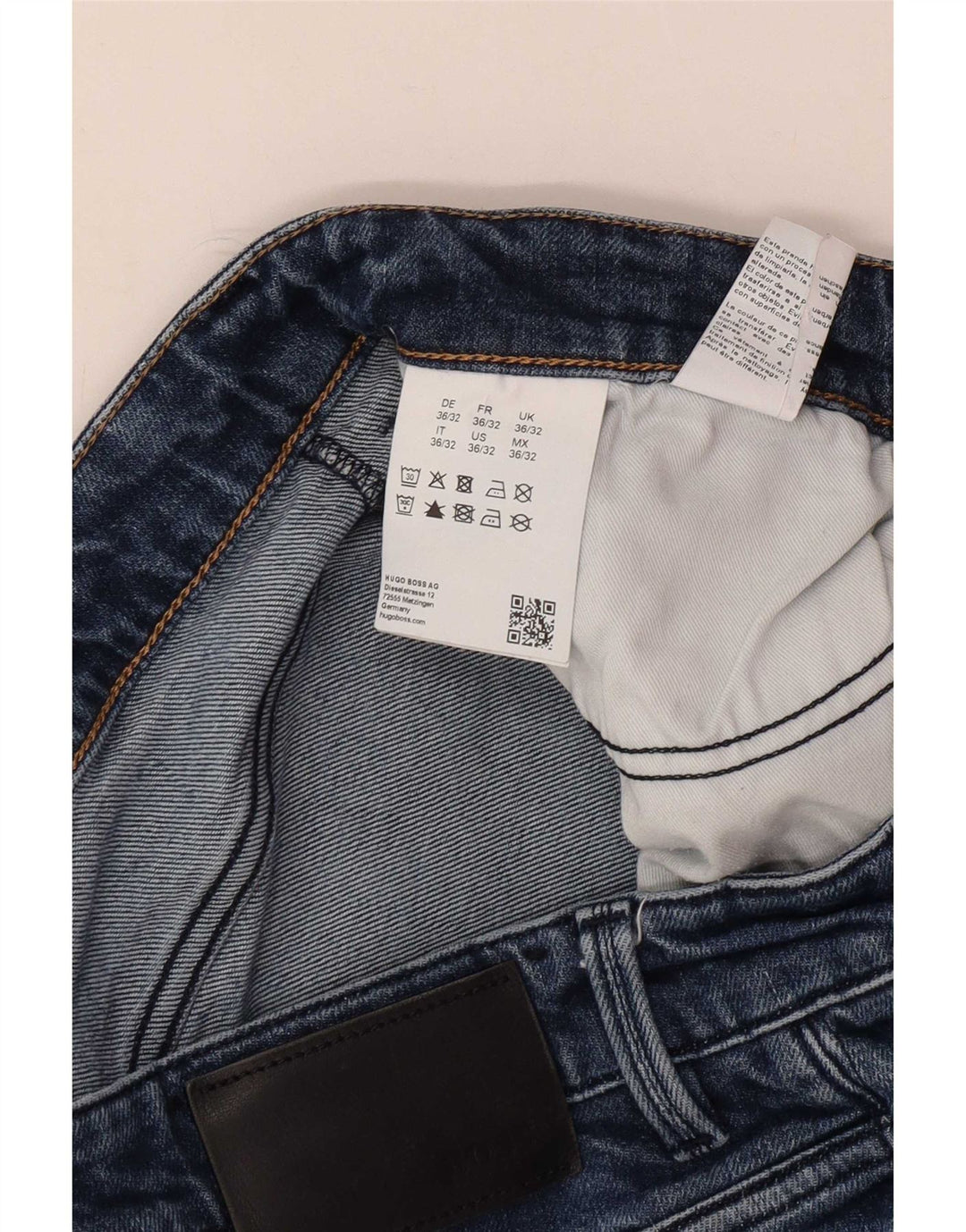 Мужские узкие джинсы Hugo Boss W36 L32 синие, хлопок