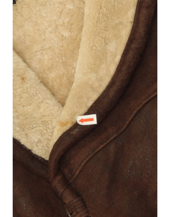 WESTBURY Мужская короткая дубленка IT 56 3XL Коричневая кожаная