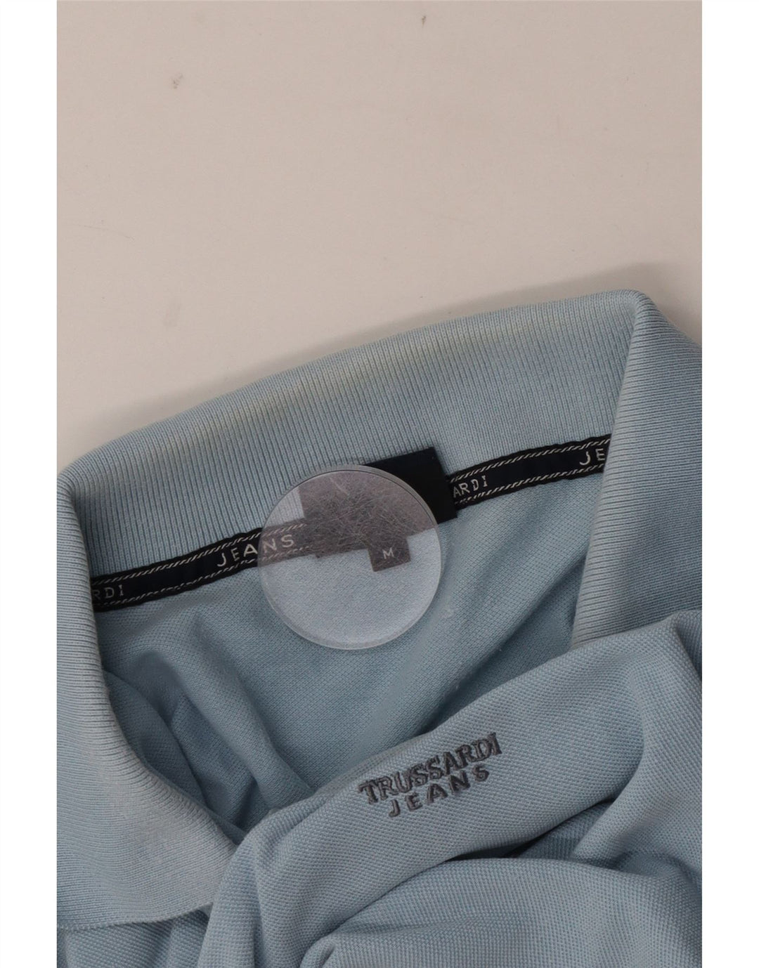 Мужская рубашка-поло Trussardi Jeans среднего синего цвета