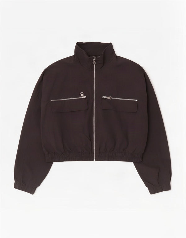 Женский укороченный спортивный костюм оверсайз Zara UK 14, средний черный