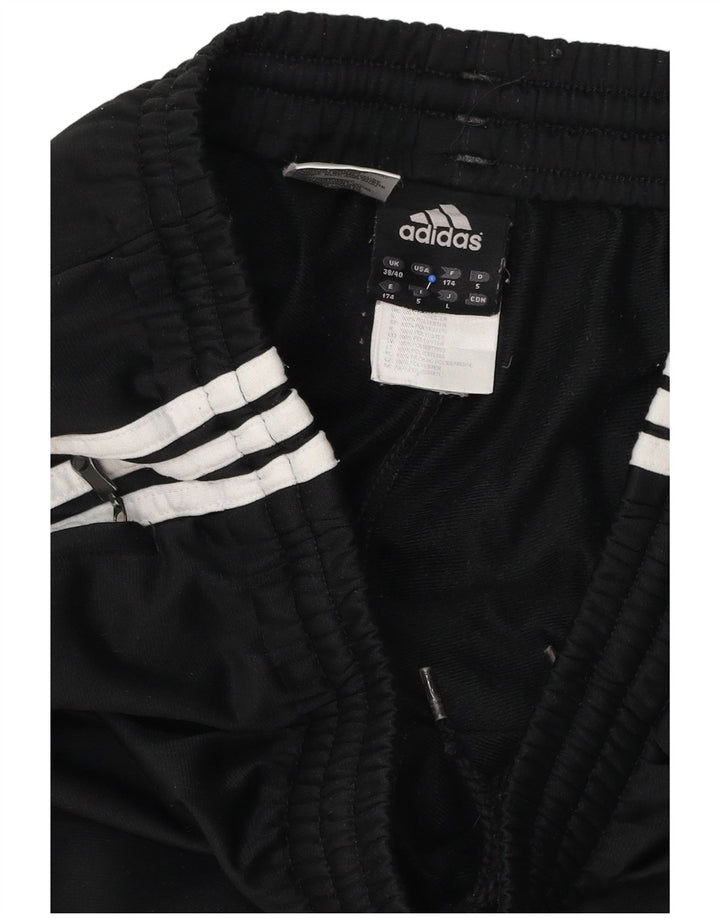 Мужские спортивные брюки Adidas для бега, средние черные полиэстер с цветными блоками