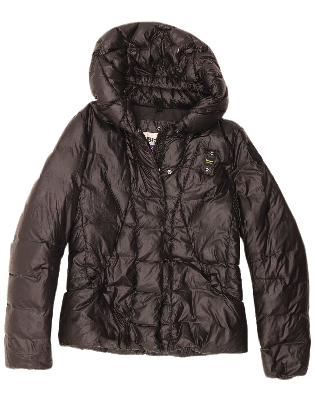 Женская стеганая куртка с капюшоном Blauer UK 12, средний черный полиэстер