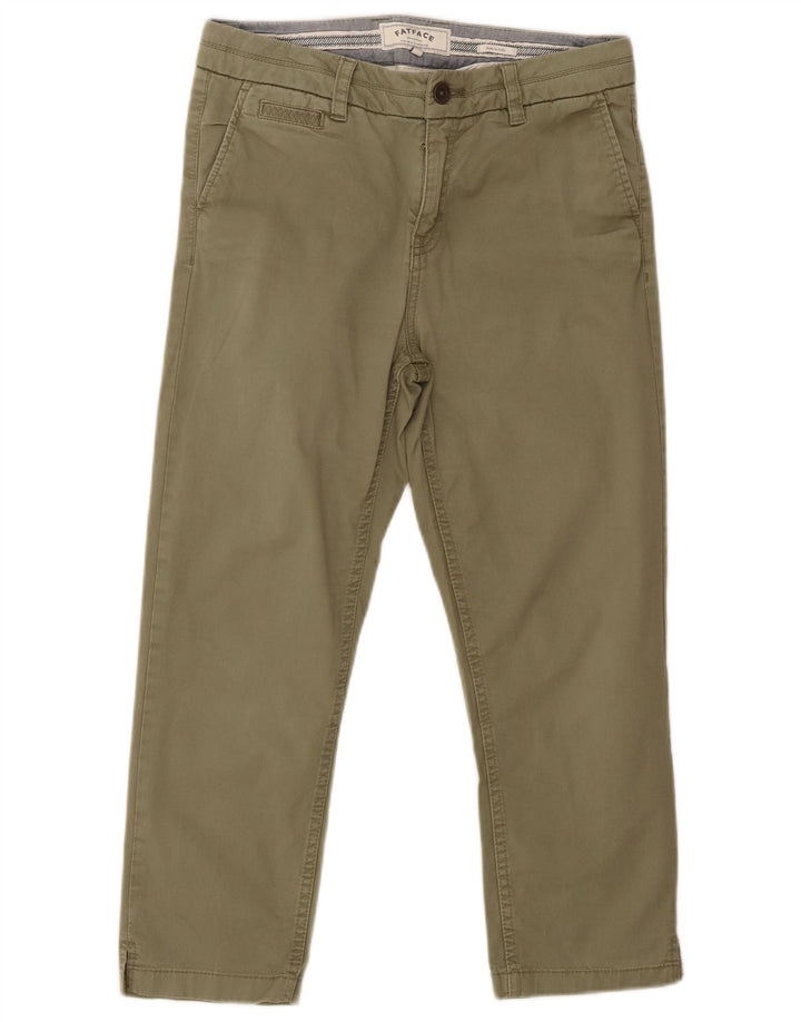 Женские узкие капри Fat Face UK 12, средние W30 L23, зеленый хлопок