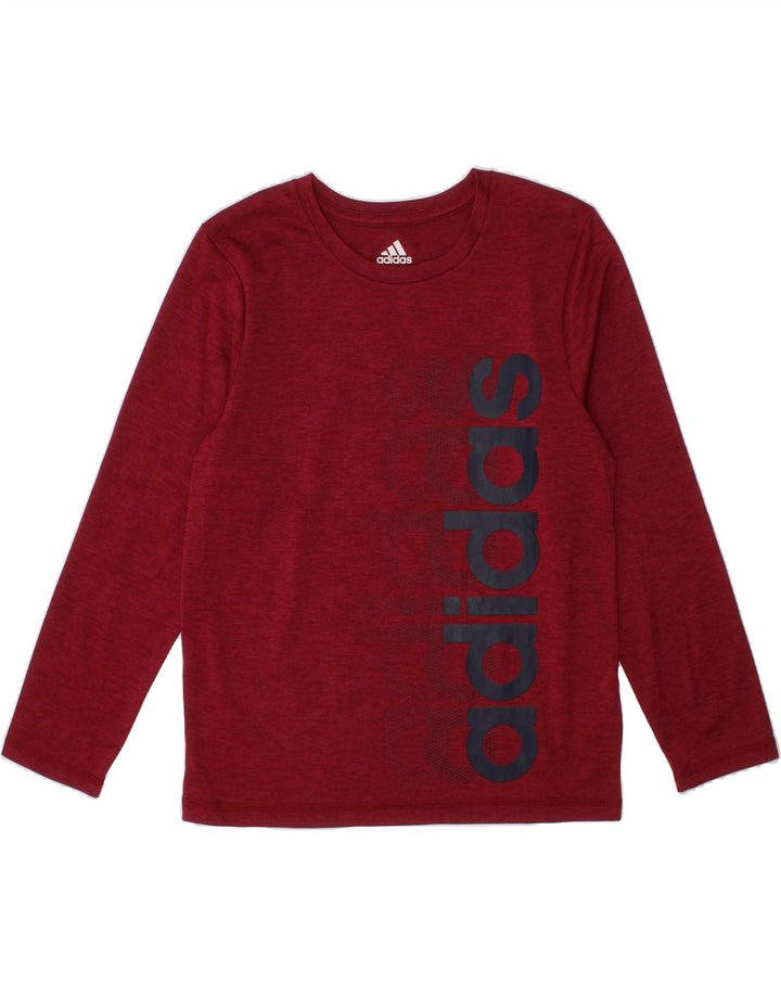 ADIDAS Boys Graphic Top Long Sleeve 5-6 Years Burgundy Polyester Vintage Adidas and Second-Hand Adidas from Messina Hembry 