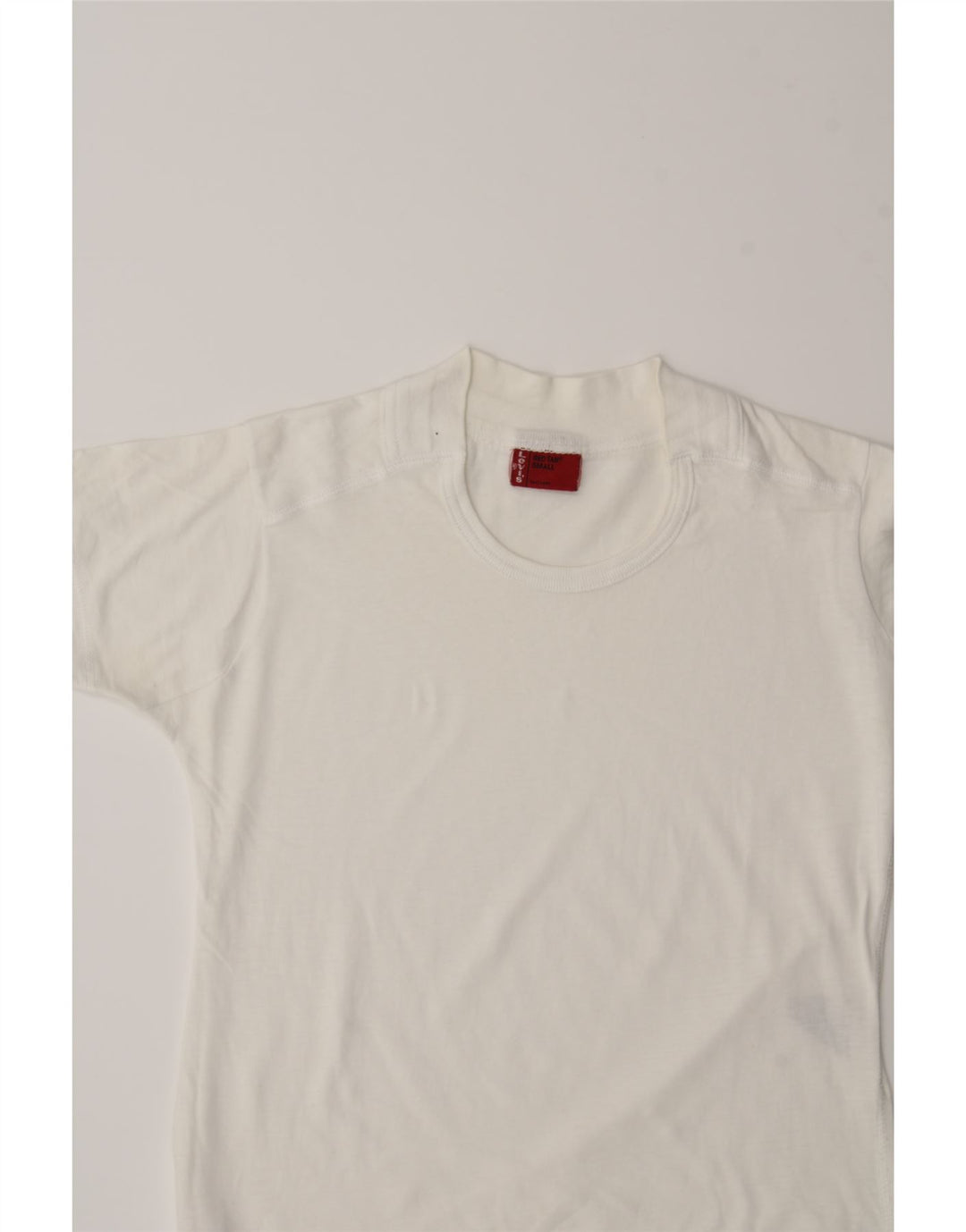 LEVI'S Womens Crop T-Shirt Top UK 8 Small White Cotton Vintage Levi's and Second-Hand Levi's from Messina Hembry 