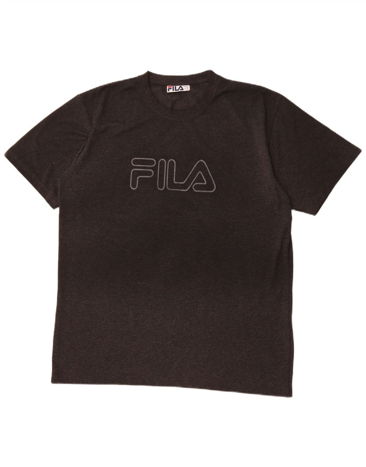 Мужская футболка с рисунком FILA, 2XL, серая, хлопок