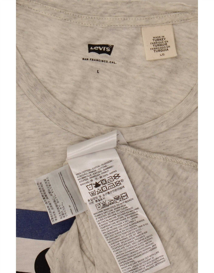 Мужская футболка с рисунком Levi's, большой серый хлопок