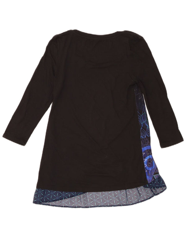 Женское платье-туника с рукавом 3/4 Desigual UK 6 XS, черное с геометрическим рисунком