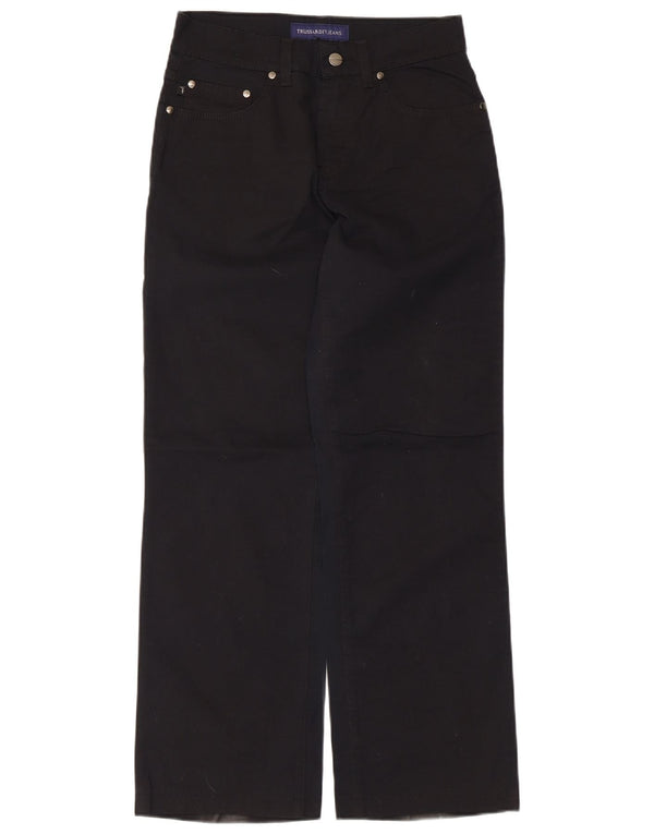 Trussardi Женские прямые повседневные брюки IT 44 Medium W28 L28 Черный хлопок