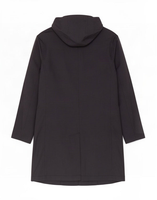 Мужское пальто с капюшоном Zara UK 40, большое черное полиэстер с узором «гусиные лапки»