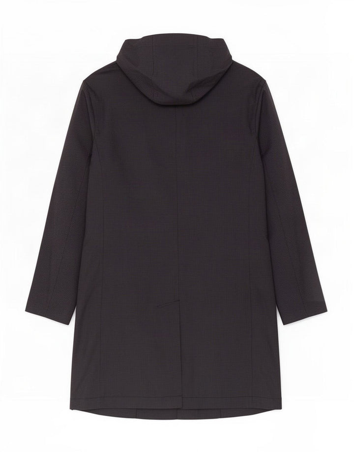 Мужское пальто с капюшоном Zara UK 40, большое черное полиэстер с узором «гусиные лапки»