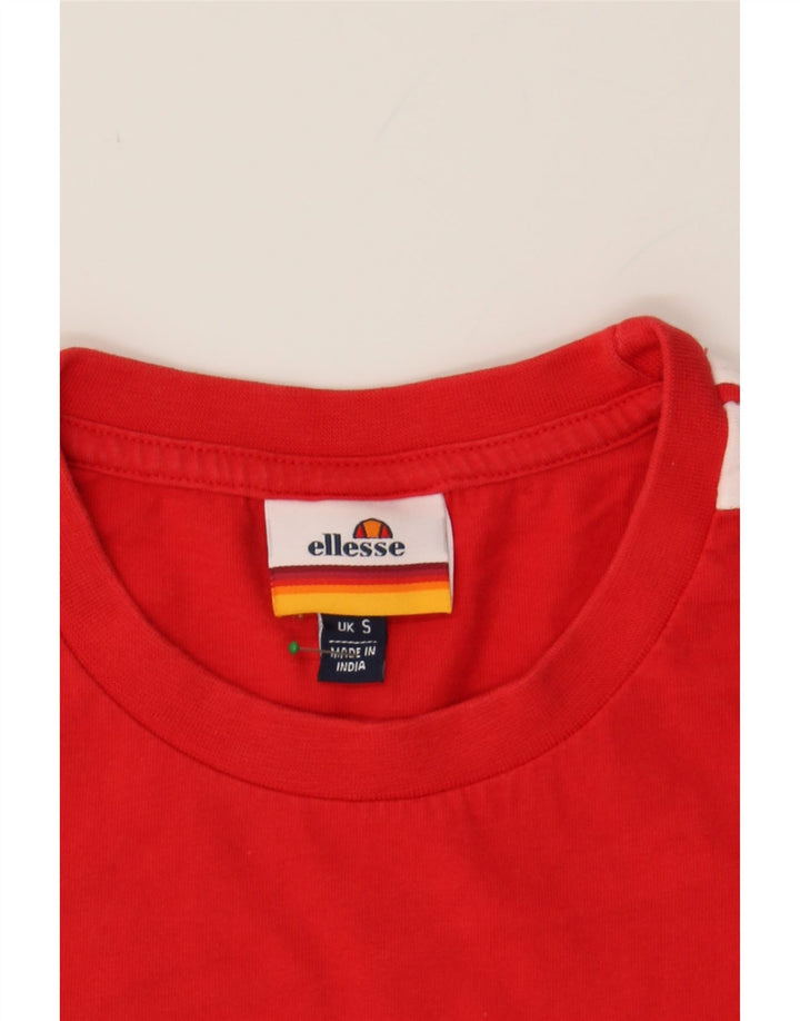 ELLESSE Mens Graphic T-Shirt Top Small Red Cotton Vintage Ellesse and Second-Hand Ellesse from Messina Hembry 