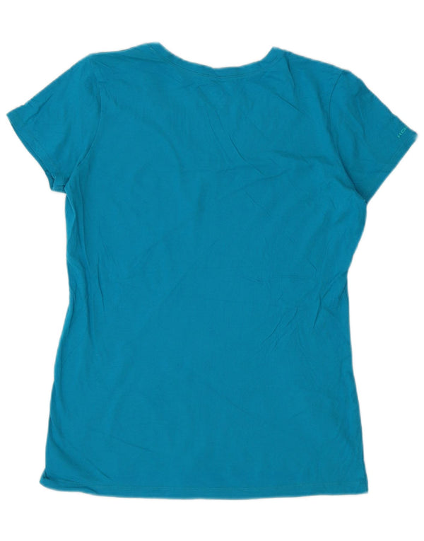 Женская футболка с рисунком Under Armour Heat Gear Top UK 12, средний синий хлопок