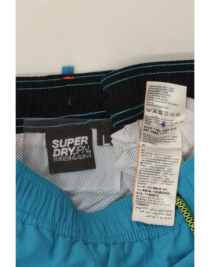 SUPERDRY Мужские шорты для плавания, большие синие, полиэстер