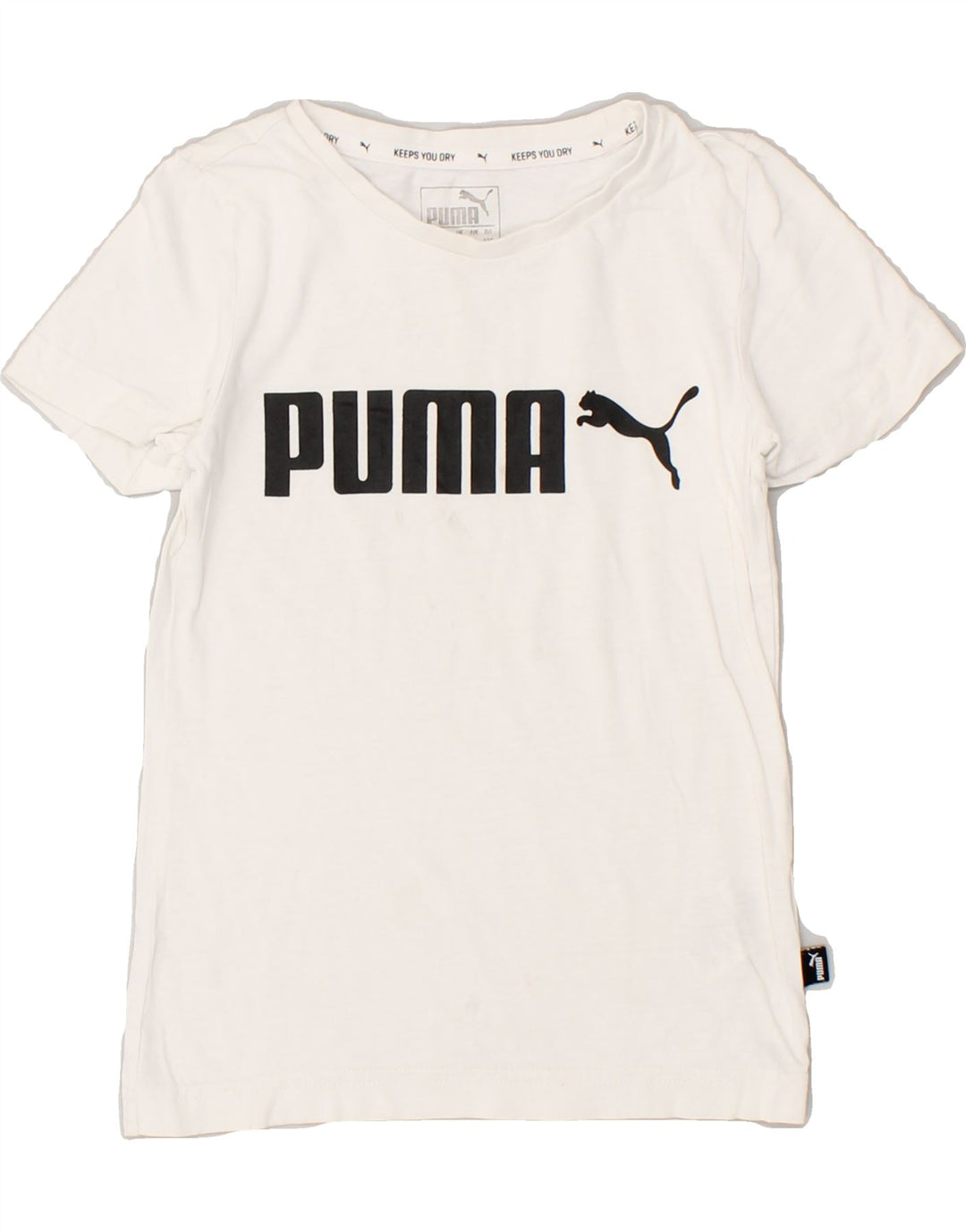 PUMA Boys Graphic T-Shirt Top 5-6 Years White Cotton | Vintage Puma | Thrift | Second-Hand Puma | Used Clothing | Messina Hembry 