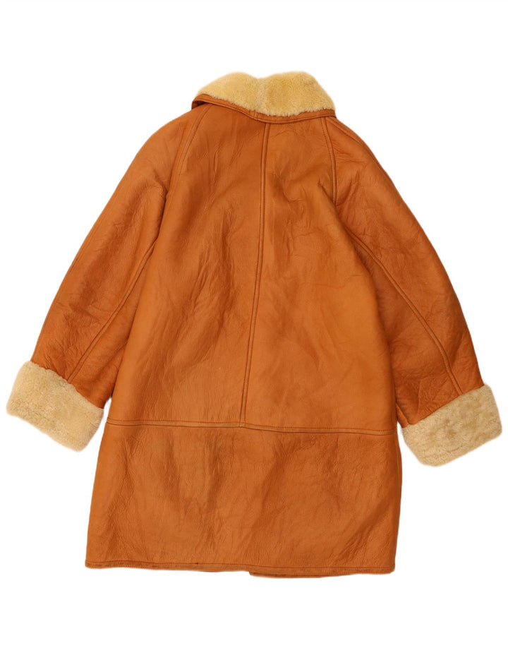 Женская дубленка Trussardi UK 18 XL Бежевая кожа