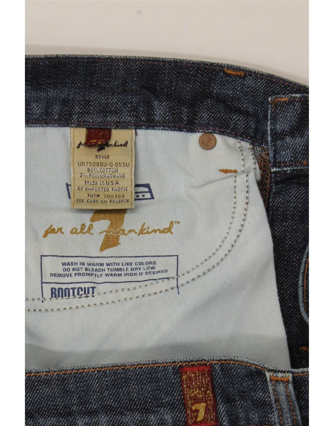 Женские джинсы Bootcut 7 For All Mankind W29 L32, синий хлопок