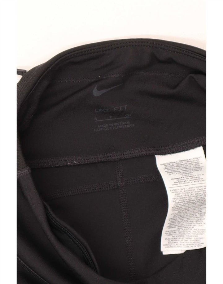 Женские леггинсы Nike Dri Fit UK 8, маленькие черные, полиэстер с цветными блоками