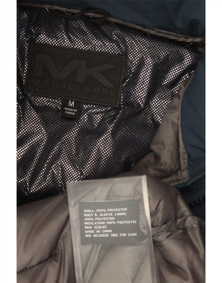 Мужская стеганая куртка с капюшоном Michael Kors UK 38, средний темно-синий полиэстер