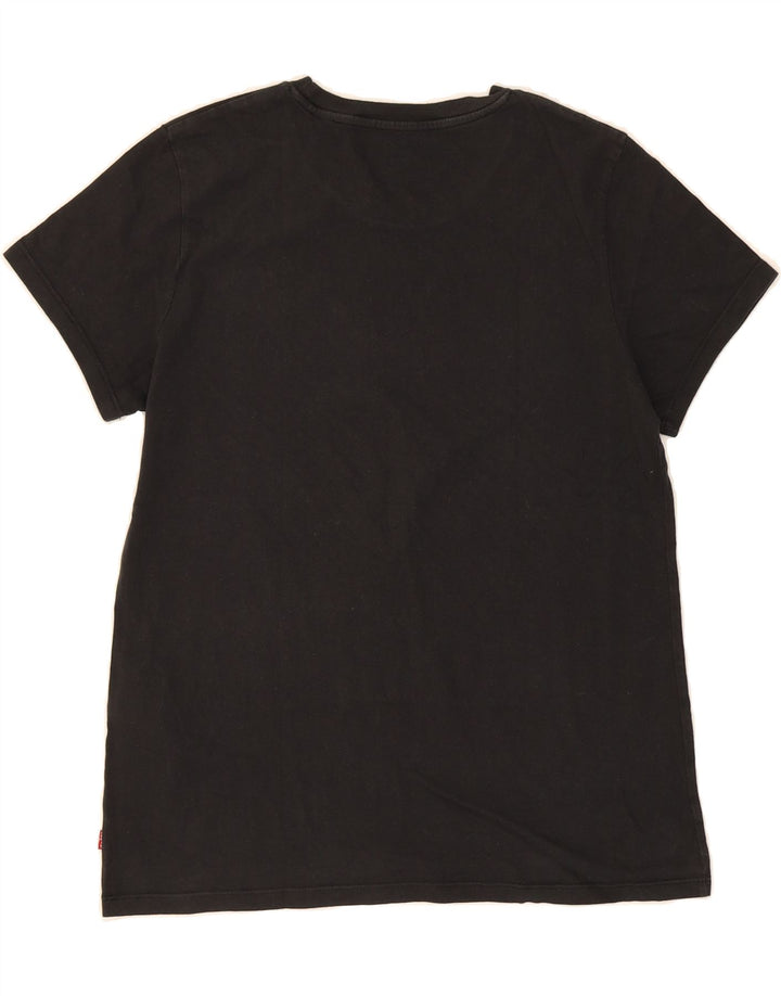 LEVI'S Womens Graphic T-Shirt Top UK 12 Medium Black Cotton Vintage Levi's and Second-Hand Levi's from Messina Hembry 