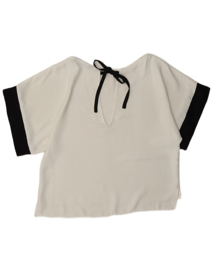 Женская блузка оверсайз Zara UK 6 XS, цветной белый цвет