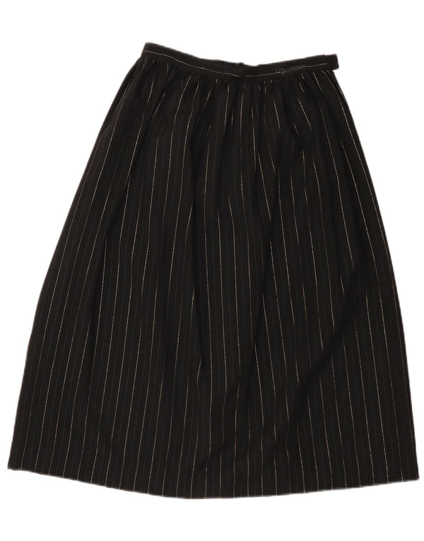 VINTAGE Womens A-Line Skirt W25 XS  Black Pinstripe
