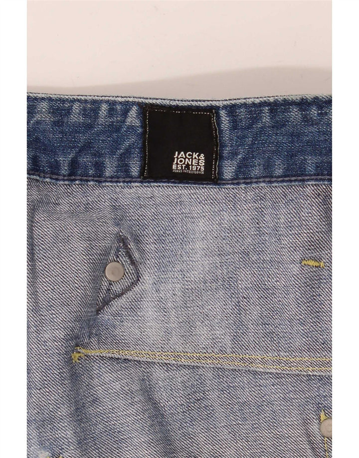 Мужские укороченные джинсы-карго Jack & Jones W30 L25 синие