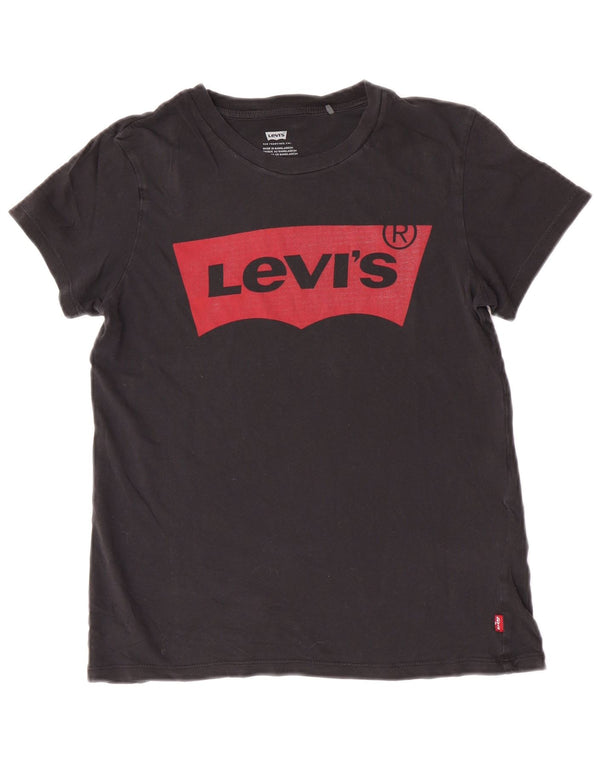 Женская футболка с рисунком Levi's Top UK 6 XS, черный хлопок