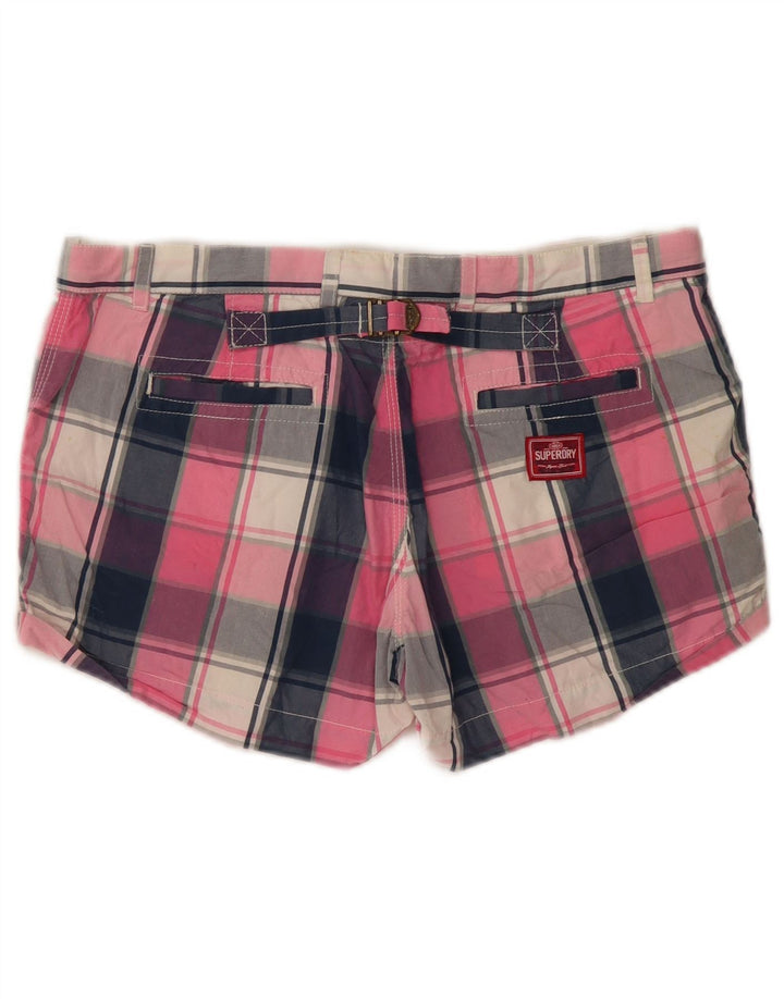 Женские шорты Superdry Medium W30 из хлопка в розовую клетку