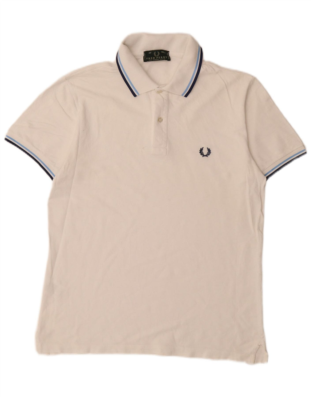 Мужская рубашка-поло FRED PERRY среднего размера, белый хлопок, хлопок