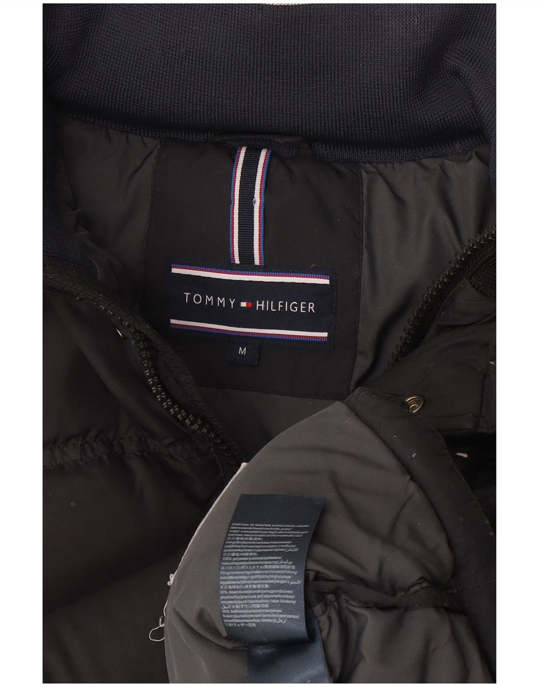 Мужская стеганая куртка с капюшоном Tommy Hilfiger UK 38, средний серый хлопок