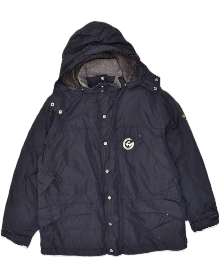NAPAPIJRI Boys Hooded Windbreaker Jacket 11-12 Years Navy Blue Nylon | Vintage Napapijri | Thrift | Second-Hand Napapijri | Used Clothing | Messina Hembry 