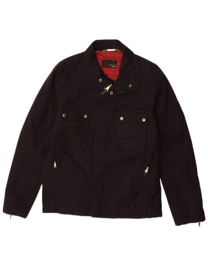 Мужская куртка ZARA UK 38, средний черный хлопок, черный