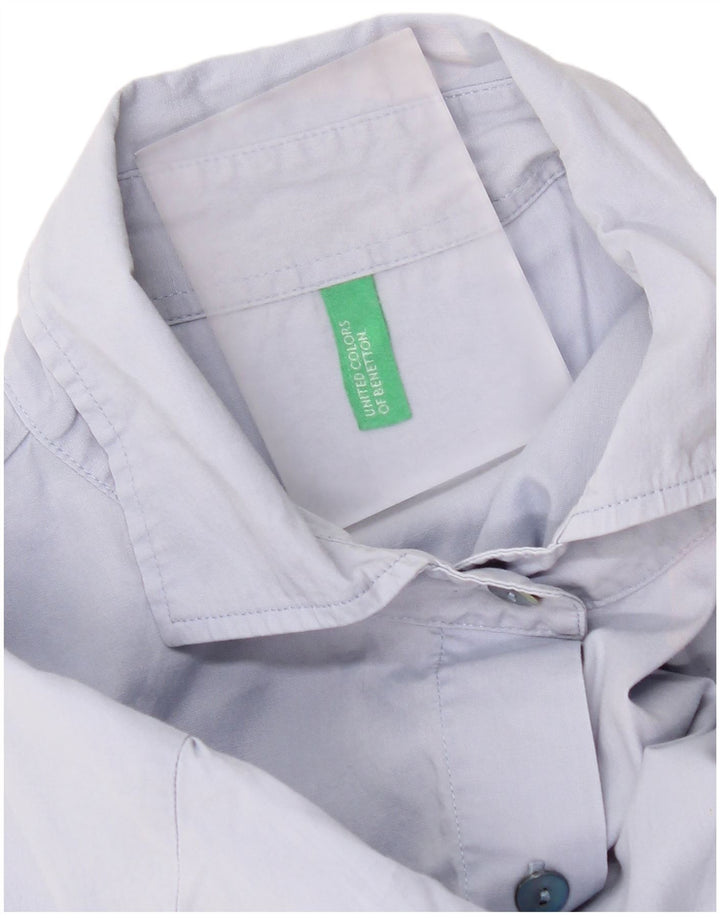 Женская рубашка с коротким рукавом Benetton UK 12, средний синий