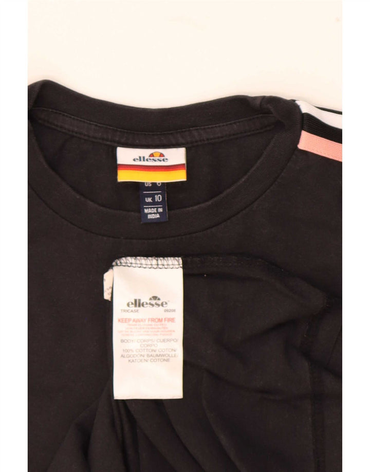 Женская футболка оверсайз Ellesse Top UK 10, маленькая, черный хлопок