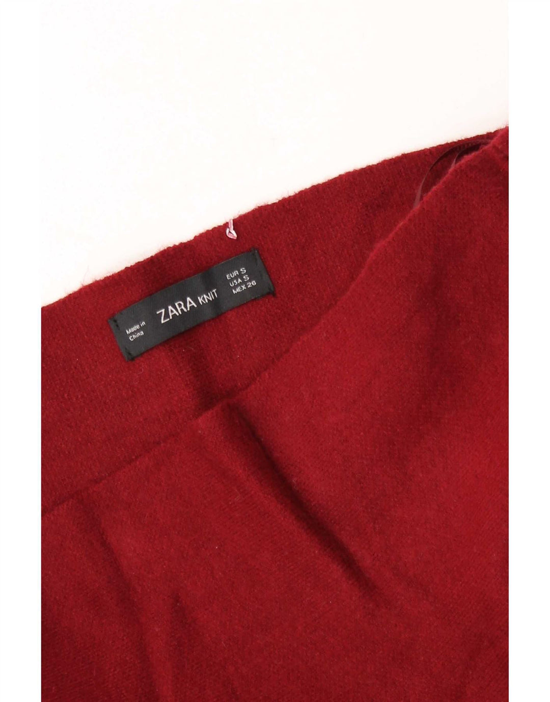 Женская трикотажная расклешенная юбка Zara, маленькая W26, бордовая