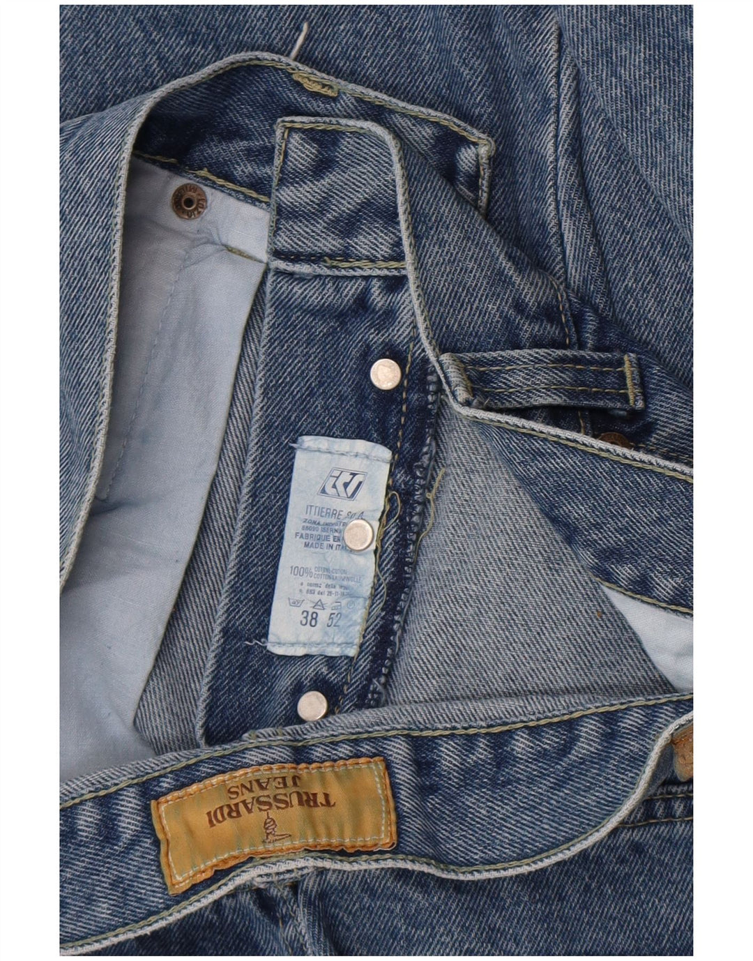 Женские прямые джинсы Trussardi W38 L29 синие, хлопок