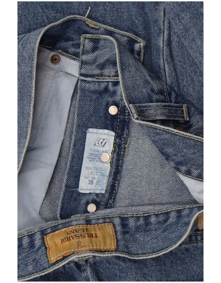 Женские прямые джинсы Trussardi W38 L29 синие, хлопок