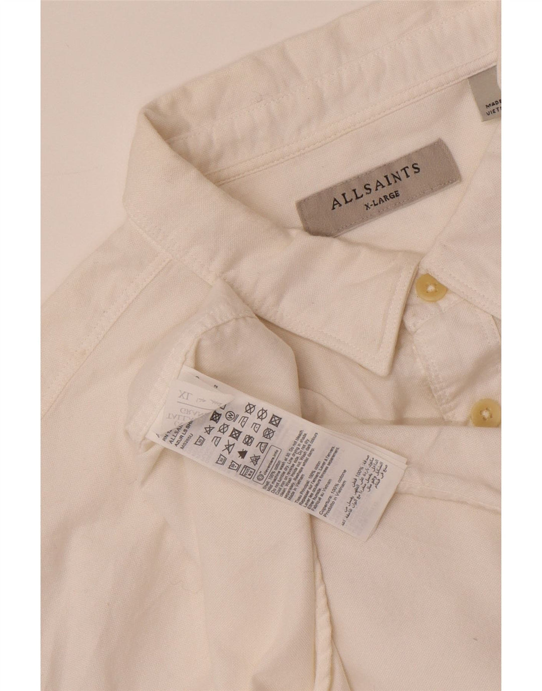 Мужская рубашка ALL SAINTS XL, белый хлопок