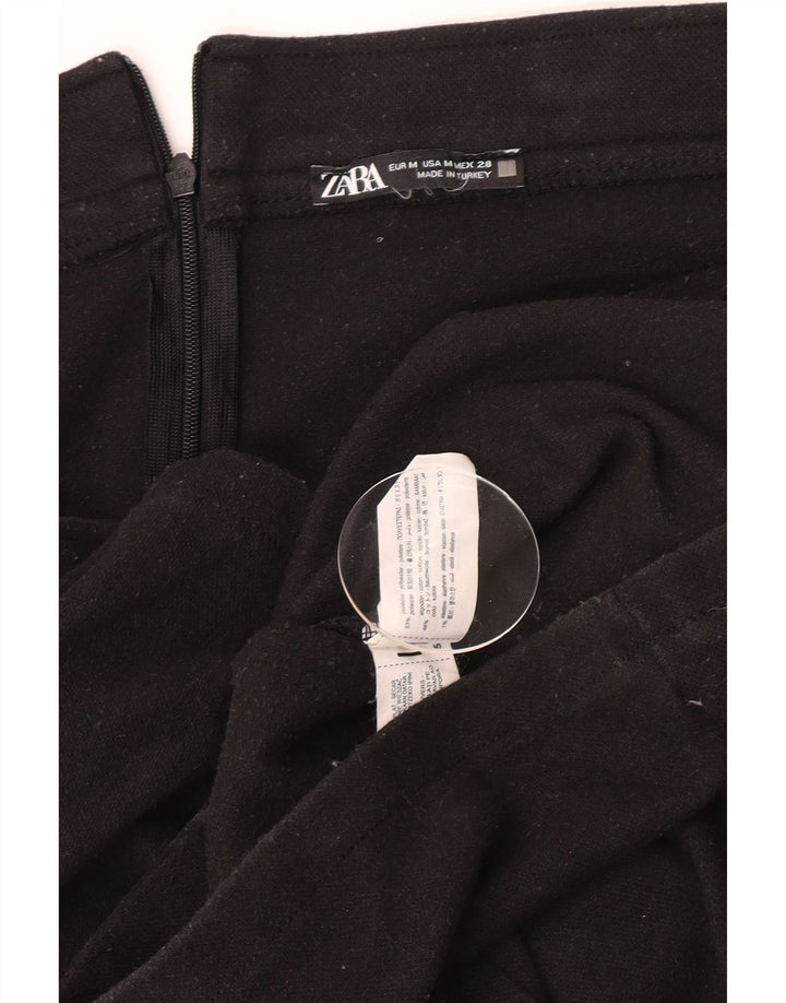 Женская макси-юбка Zara с завышенной талией, средний размер W30, черный полиэстер