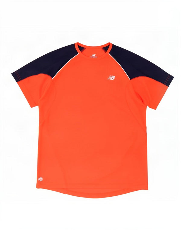 Мужская футболка New Balance Top XL, красный полиэстер с цветными блоками