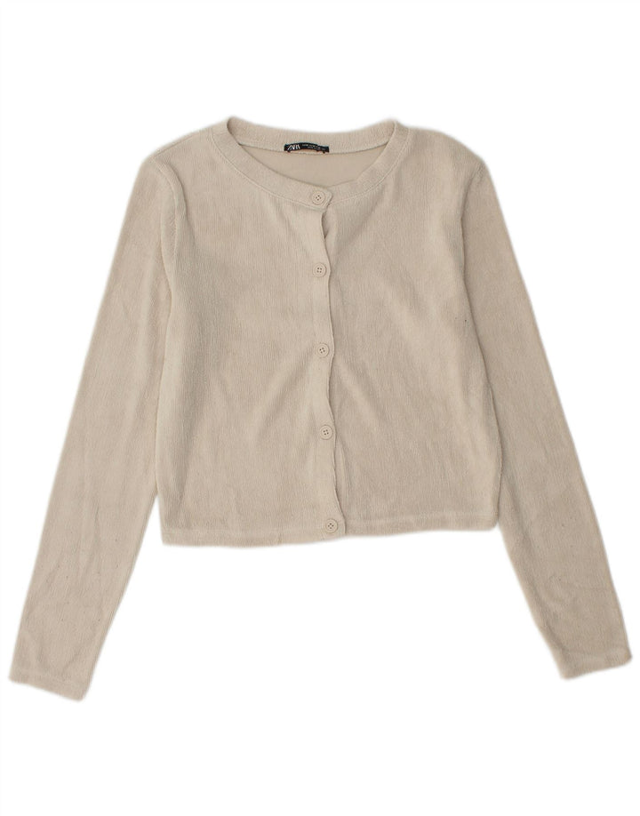 Женский укороченный кардиган Zara UK 12, средний бежевый