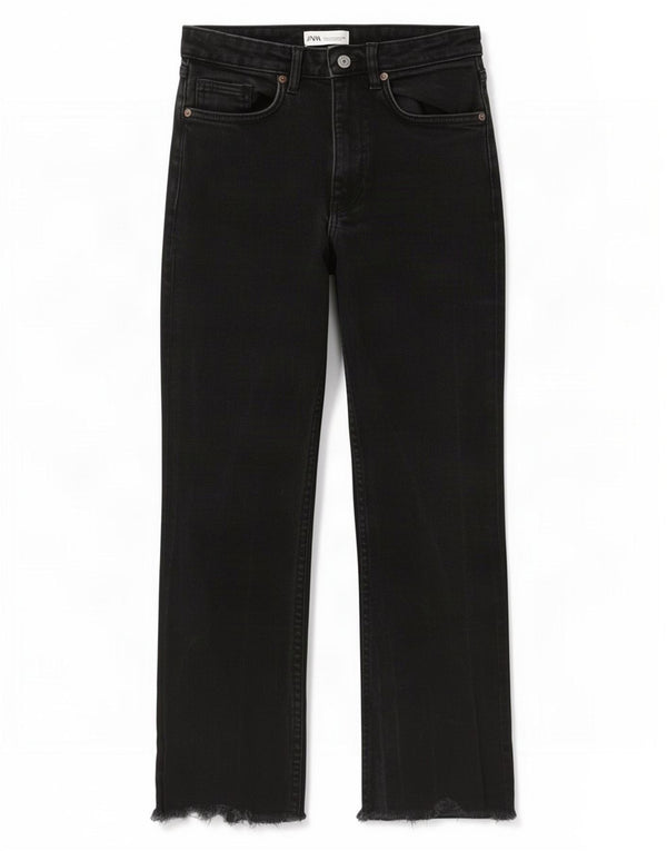 Женские укороченные прямые джинсы Zara EU 34 2XS W24 L24, черные