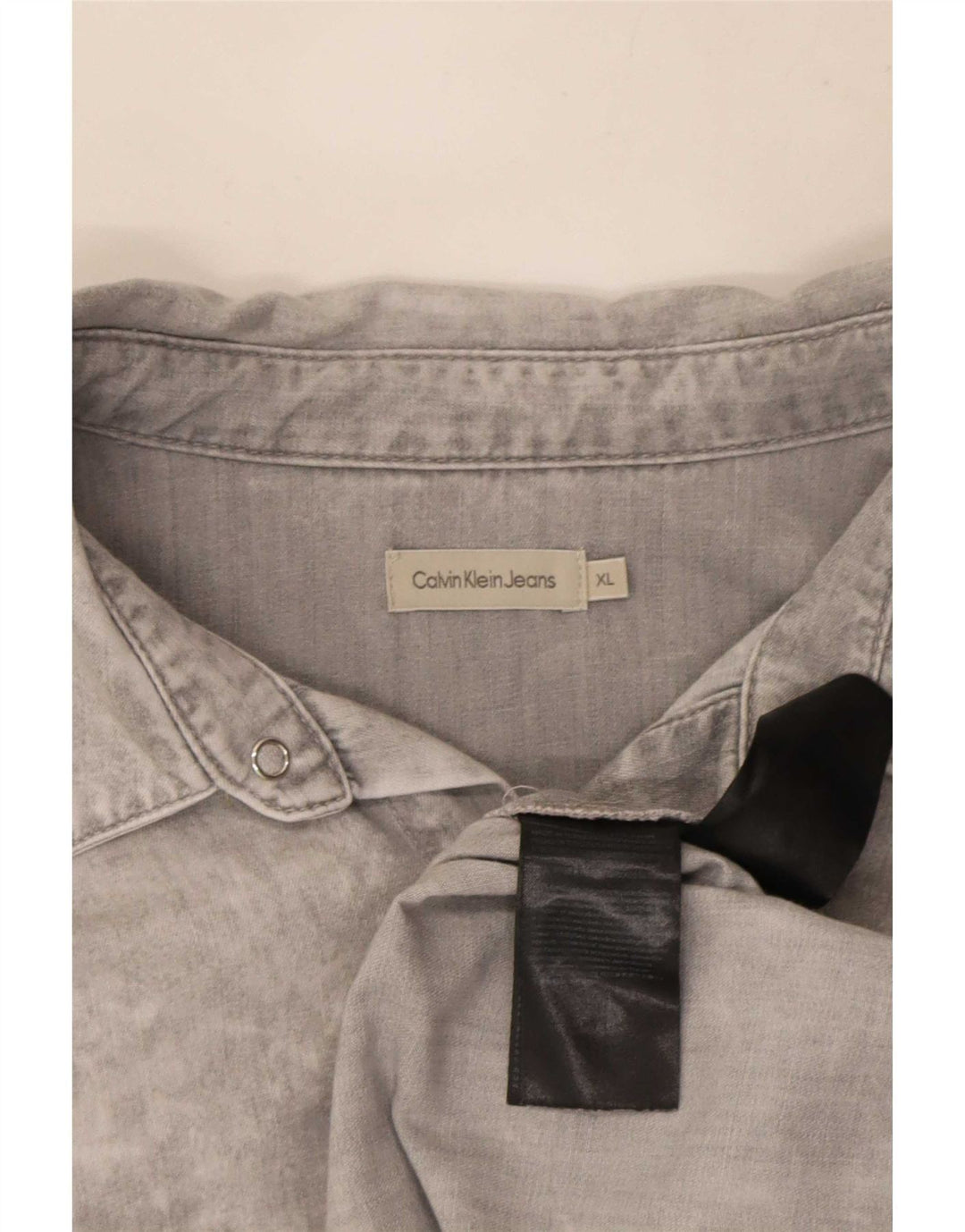 Мужская джинсовая рубашка Calvin Klein Jeans XL серая, хлопок