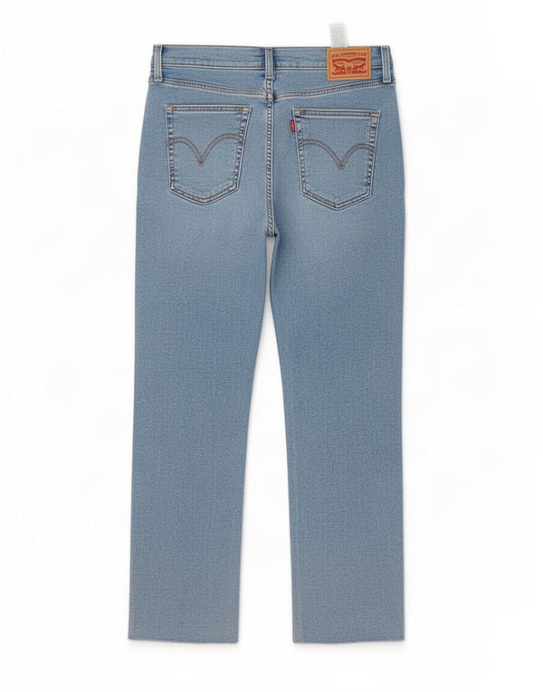 Женские потертые прямые джинсы Levi's W30 L27, синий хлопок