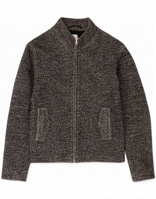 Мужская куртка-бомбер Reiss UK 38, средний серый хлопок с крапинками