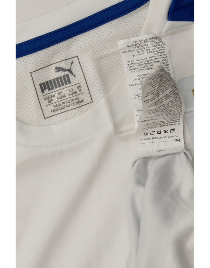 PUMA Mens Italia Graphic T-Shirt Top Small White Striped Polyester Vintage Puma and Second-Hand Puma from Messina Hembry 