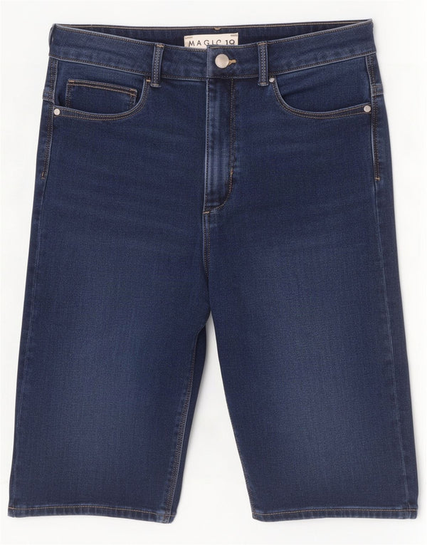 Marks & Spencer Womens Magic Denim Shorts UK 12 Medium W28 Navy Blue