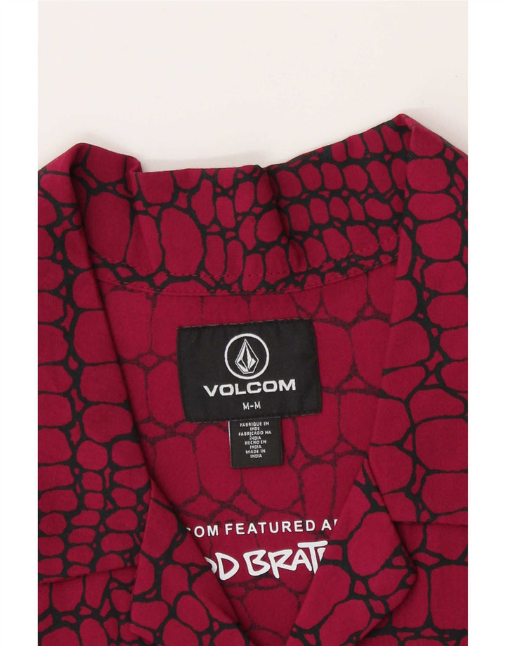 Volcom Мужская рубашка с коротким рукавом среднего красного цвета с животным принтом